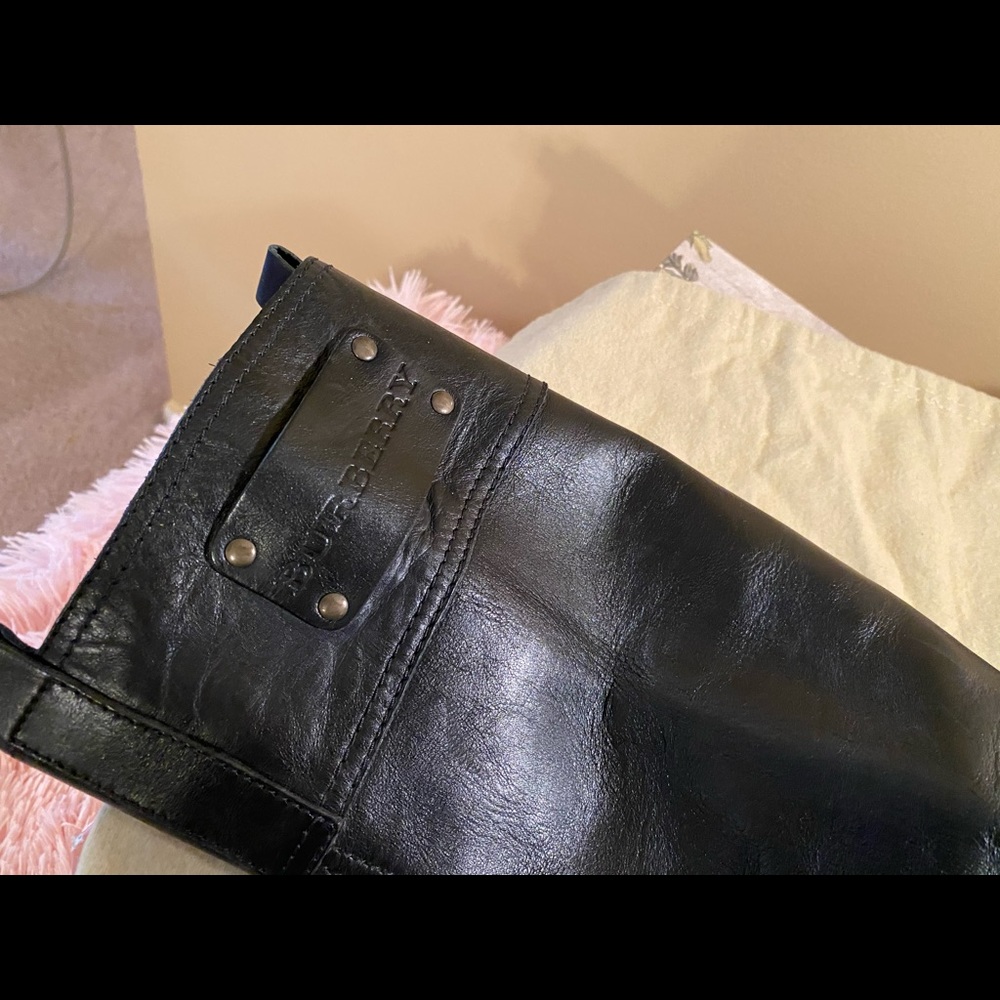 Burberry Black Leather Knee High Boots - Picture 2 of 10